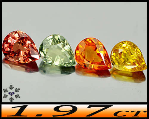 1.93ct Four Natural Songea Sapphire Gems - VVS - Modern Fancy Pear Parcel (Heat Only)