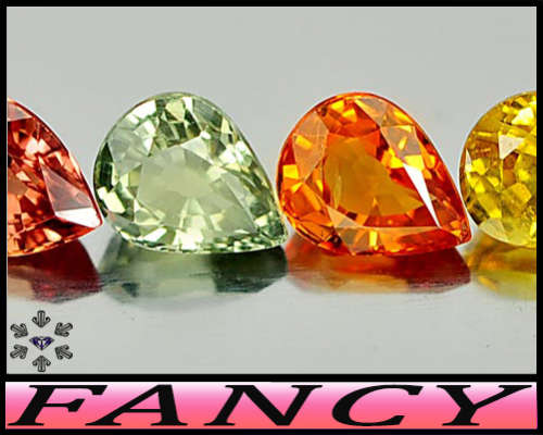 1.84ct Natural Parcel Fancy Songea Sapphire - VS - Four Modern Pear Gems (Heated)