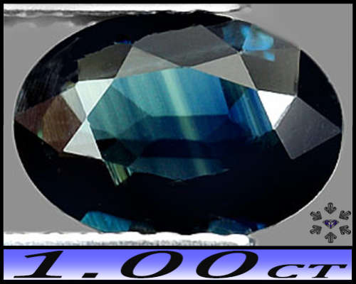1.00ct Natural Greenish Deep Blue Sapphire - SI - Madagascan Precision Modern Oval