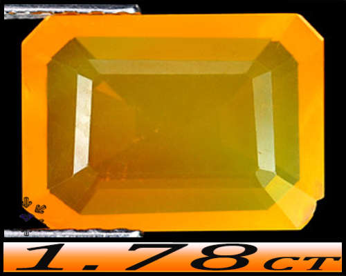 1.78ct Natural Deep Orange Mexico Opal Gem - VS - Unheated Stepped Facet Octagon