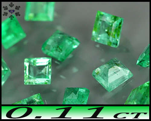 0.11ct One Medium Green Emerald - Unheated Columbian Zambian Square Gem