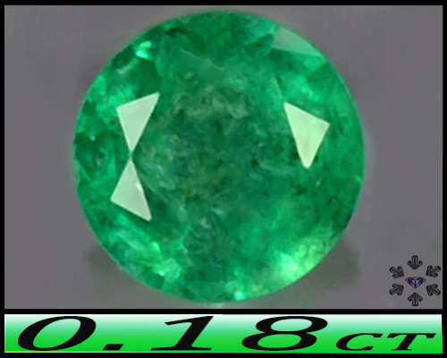 0.18ct Medium Deep Green Columbian Emerald - SI - Unheated Mixed Faceted Round