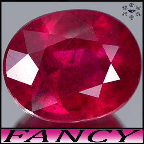 1.97ct Purplish Intense Red Ruby - SI - Natural Madagascar Oval (Treated)