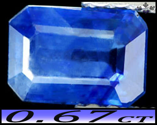 0.67ct Natural Medium Deep Blue Sapphire - SI - Bangkaja Thailand Stepped Octagon (Gentle Heat)