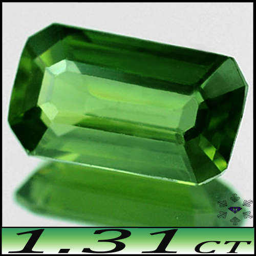 1.31ct Gorgeous Medium Green Sapphire - VVS - Step Faceted Octagon Gem