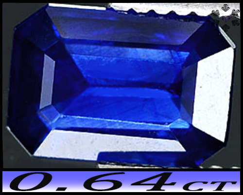0.64ct Medium Deep Blue Tailand Sapphire - SI - Stunning Step Facet Baguette Gem
