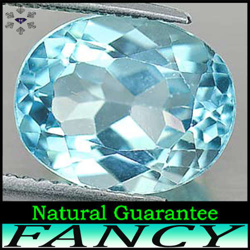5.00ct Untreated Swiss Blue Topaz - VS - Fancy Brazilian Multi-Facet Oval