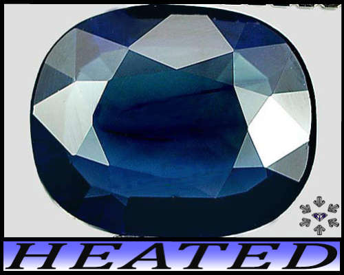 0.77ct Gem Medium Deep Blue Sapphire - VS - Thailand Modern Cushion (Gentle Heat)