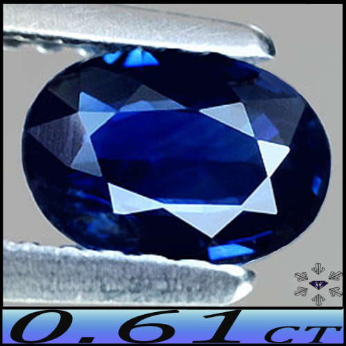 0.61ct Natural Gem Royal Blue Sapphire - SI - Thailand Mixed Oval (Heated Gently)
