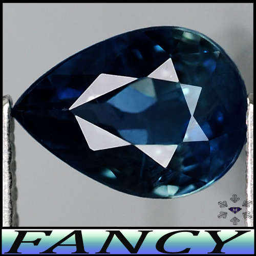 0.60ct Vivid Bluish Green Sapphire - VVS - Unheated Tanzanian Dodoma Pear Gem