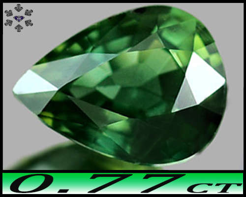 0.77ct Natural Green Thailand Sapphire - VVS - Clean Modern Faceted Pear (Heated Gently)