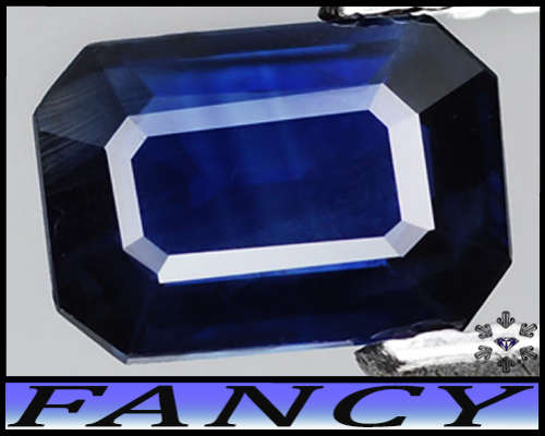 0.66ct Unheated Gem Medium Deep Blue Sapphire - VS - Chanthaburi Clean Step Faceted Emerald