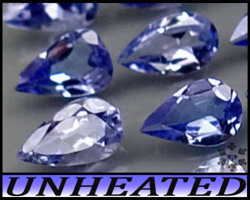 1.41ct Eight Intense Violet Blue Tanzanite Gems - VVS - Matching Clean Parcel Pears