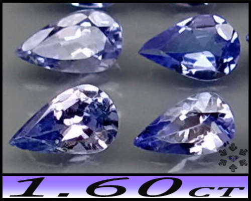1.60ct Violet Deep Blue Parcel Tanzanite Pears - VS - Eight Matching Fancy Arusha Gems