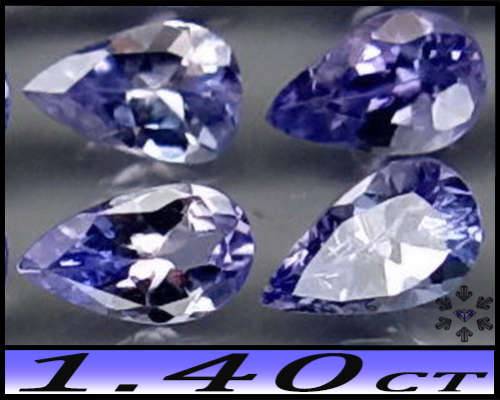1.40ct  Parcel Violet Deep Blue Tanzanite Gems - VS - Eight Combined Clean Matching Pears