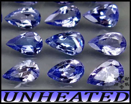 1.30ct Eight Violet Deep Blue Tanzanite Pears - VS - Combined Parcel Matching Arusha Gems