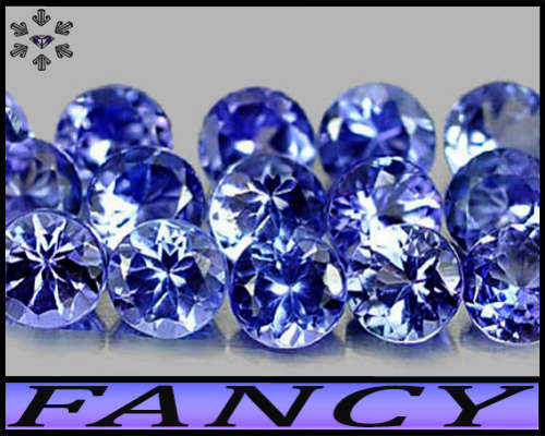 1.45ct Intense Violet Deep Blue Arusha Tanzanite - SI - Ten Natural Fancy Matching Rounds