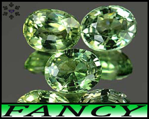 2.60ct Bright Green Thailand Sapphire Gems - IF - Five Matching Natural Ovals (Heat Only)