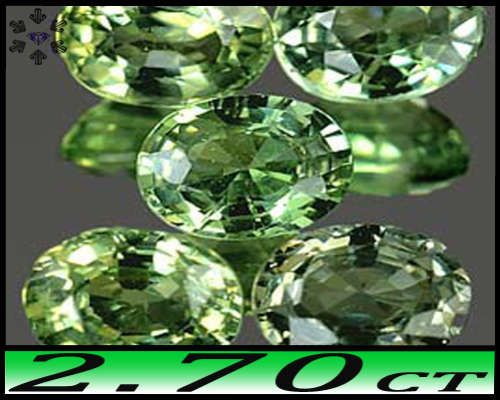 2.70ct Five Matching Green Sapphire Gems - VVS - Natural Parcel Thailand Ovals (Heated)