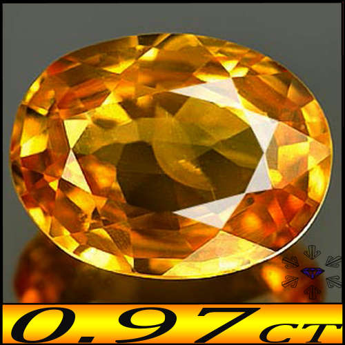 1.06ct Vivid Orange Yellow Thailand Sapphire - VS - Natural Precision Fancy Oval (Gentle Heat)