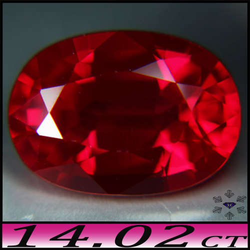 14.02ct Vivid Purplish Red Ruby - VVS - Perfect Oval (Created Corundum)