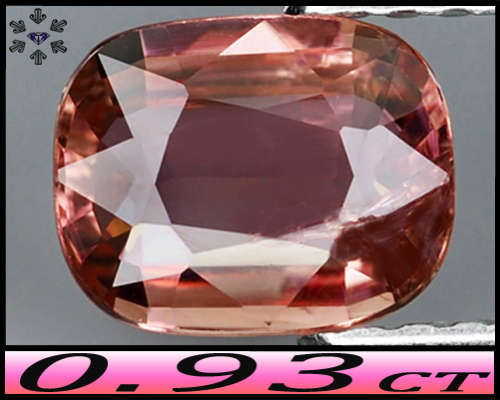 0.93ct Orangish Pink Padparadsha Sapphire - SI - Unheated Multi-Faceted Cushion