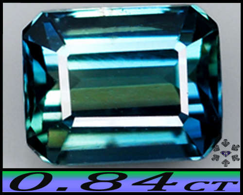 0.84ct Unheated Greenish Blue Sapphire - VS - Modern Faceted Emerald Octagon