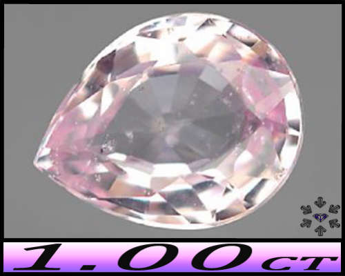 1.00ct Light Pink Unheated Sapphire Gem - SI - Natural Ruambeze Mozambique Pear