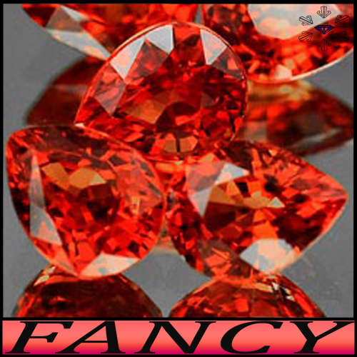 0.99ct Four Intense Orange Red Sapphire - VS - Combined Parcel Pear Gems