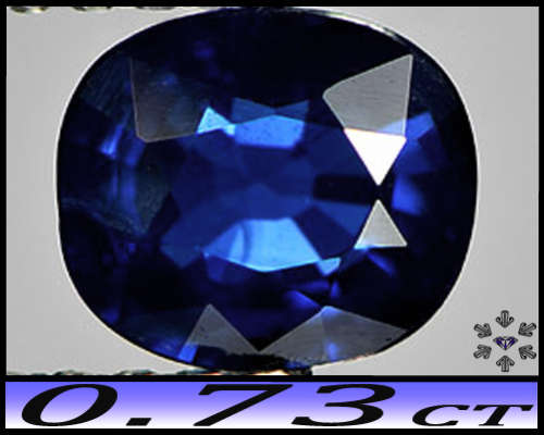 0.73ct Bangkaja Intense Blue Sapphire - VS - Classic Mix Facted Cushion (Gentle Heat)