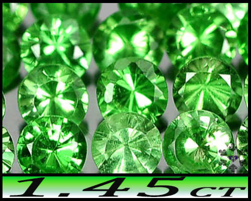 1.45ct Intense Green Matching Tsavorite Parcel - VVS - Thirty Fancy Oval Garnet Gems