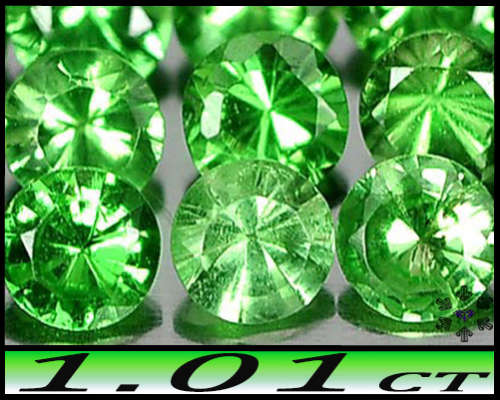1.01ct Intense Green Matching Tsavorite Gems - VVS - Twenty Fancy Parcel Round Garnets
