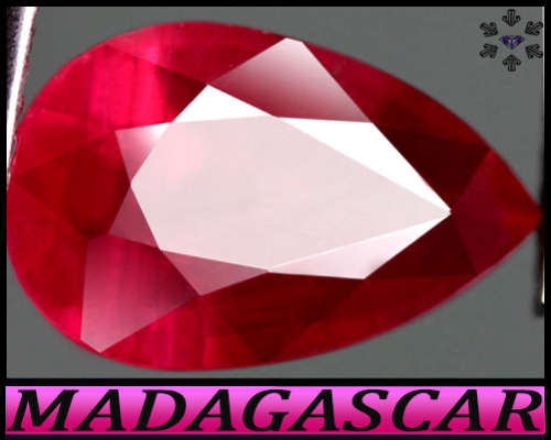4.99ct Natural Medium Purplish Pink Ruby - VS - Mixed Facet Pear (Minor Filling)