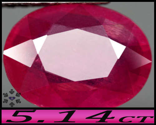 5.14ct Natural Madagascar Oval Ruby - SI - Fabulous Medium Purplish Pink Gem (Treated)