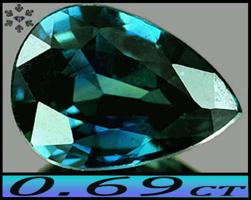 0.69ct Greenish Deep Blue Sapphire - VS - Brilliant Fancy Pear (Heated Gently)