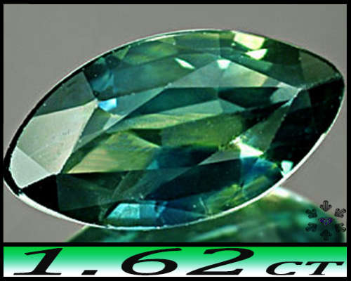1.62ct Glowing Green Morogoro Sapphire Gem - VS  Natural Modern Marquise (Gentle Heat)