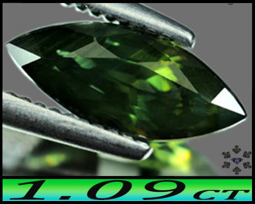 1.09ct Bangkaja Deep Bluish Green Sapphire - VVS - Natural Thailand Marquise (Heated)