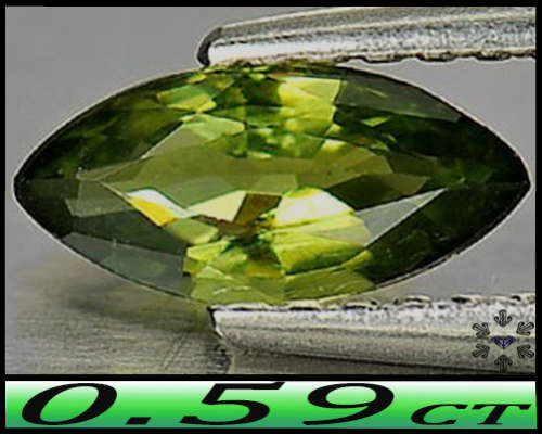 0.59ct Natural Gem Yellowish Green Sapphire - VS - Mix Faceted Thailand Marquise (Heated)