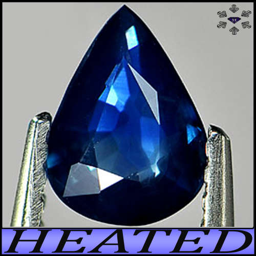 1.01ct Natural Intense Deep Blue Sapphire - VS - Thailand Fancy Pear (Heated Gently)