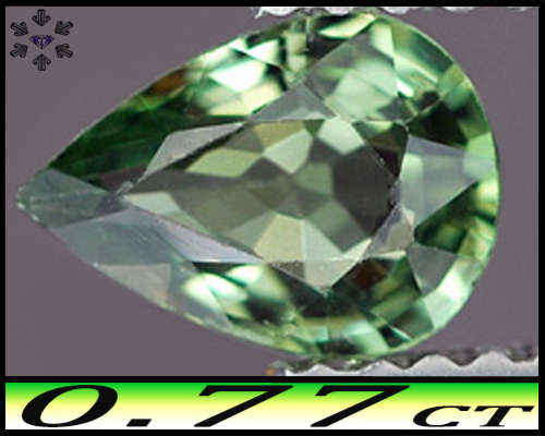 0.77ct Tanzania Songea Green Sapphire - VVS - Calibrated Mixed Facet Pear (Gentle Heat)
