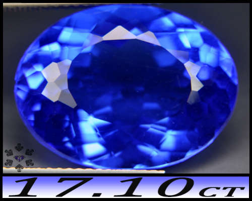 17.10ct Brilliant Flawless Tanzanite Blue Quartz - IF - Modern Mix Facet Brazil Oval (Heated)