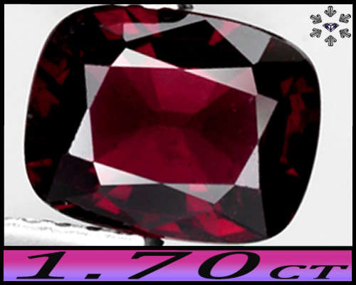 1.70ct Natural Unheated Sri-Lanka Spinel - VS - Persian Plumb Red Antique Cushion
