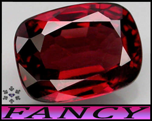 1.88ct Orangey Vivid Red Padparadsha Spinel - VVS - Unheated Antique Tanzania Cushion