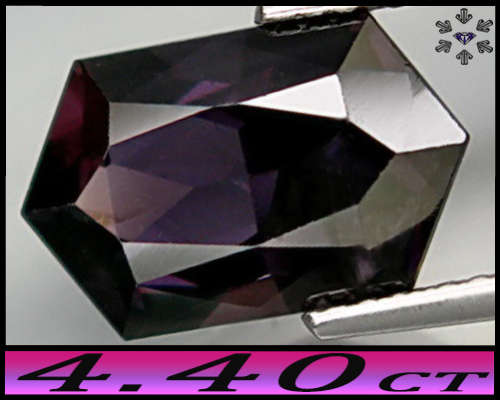 4.40ct Brilliant Unheated Sri-Lankan Spinel - SI - Intense Dark Purple Fancy Hexagon