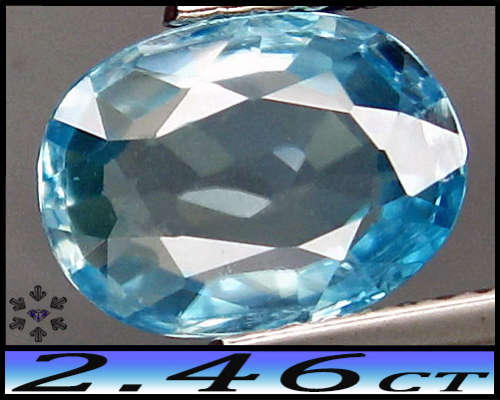 2.46ct Unheated Tanzania Medium Blue Zircon - VVS - Ultra Lustrous Modern Mix Faceted Oval