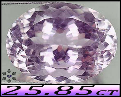 25.53ct Light Violetish Purple Flawless Amethyst - IF - Unheated Bolivia Brilliant Fancy Oval