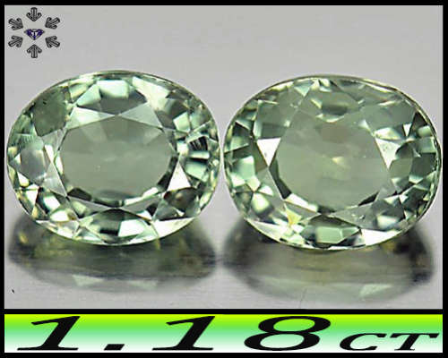 1.18ct Two Medium Deep Green Sapphire - VS - Matching Pair Oval Gems (Heated)