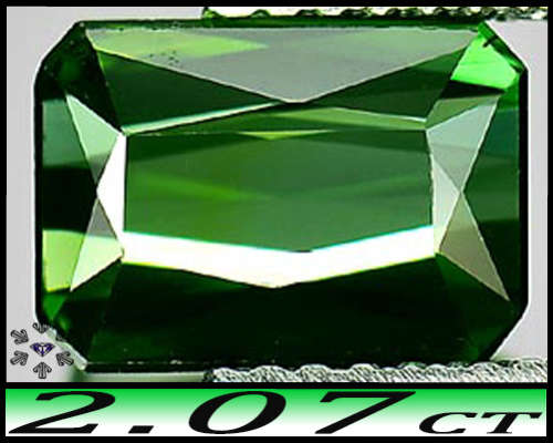 2.07ct Flawless Natural Bluish Green Tourmaline - IF - Precision Scissor Faceted Octagon