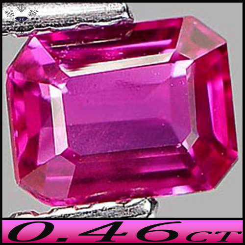 0.46ct Certified Unheated Purplish Red Ruby - VVS - Winza Precision Polished Octagon