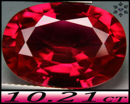 10.21ct Intense Purple Red Ruby - IF - Multi-Facet Oval (Corundum Synthetic)